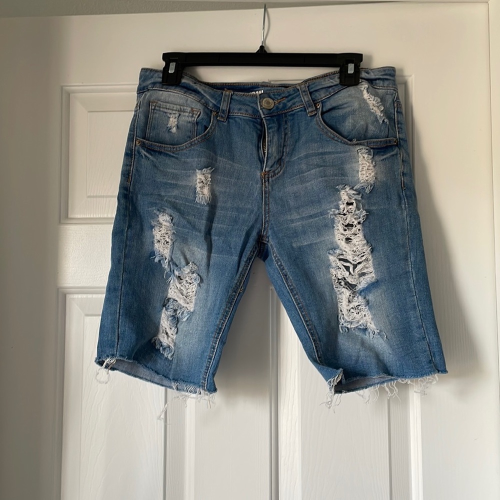 Distressed Denim Women's Bermuda Shorts